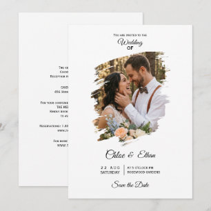 Convites Arte Pincelada Artística Foto Casamento Salve a Da