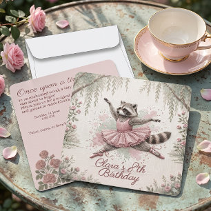 Convites Arte Pintada com Linha Aniversário da Bailarina