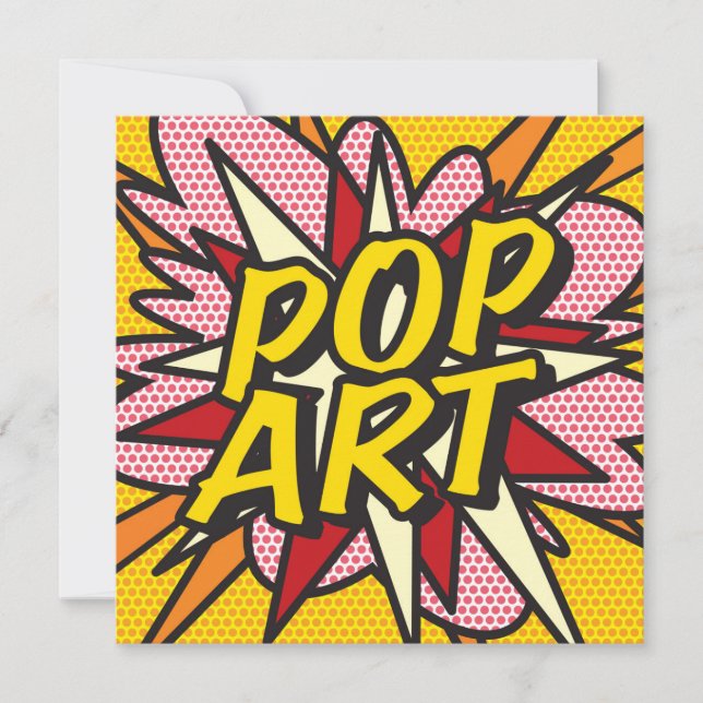 Convites Arte POP de história em quadrinhos retrô divertida (Frente)