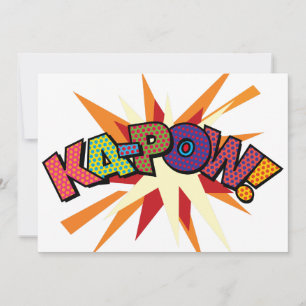 Convites Arte Pop de Quadrinhos Retrô Divertidos KA-POW