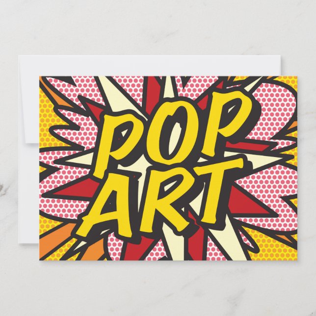 Convites ARTE POP Fun Retro Arte Pop de Quadrinhos (Frente)