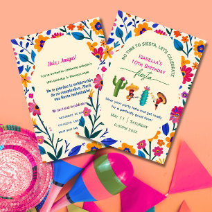 Convites arte popular mexicano floral Aniversário  festa
