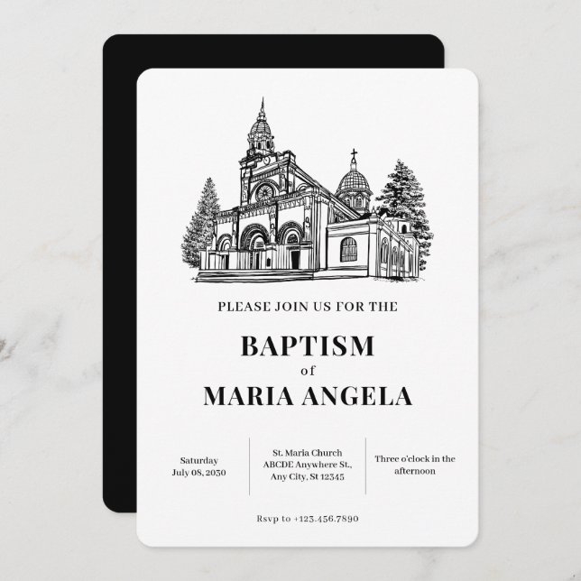 Convites Arte religiosa minimalista (Frente/Verso)