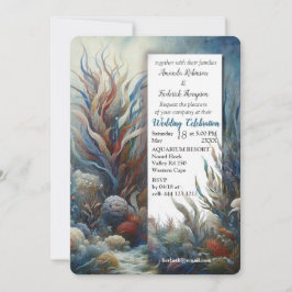 Convites Arte subaquática de peixes e corais em acrílico