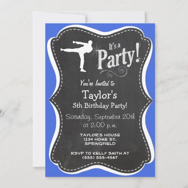 Convites Artes marciais azuis (Frente)