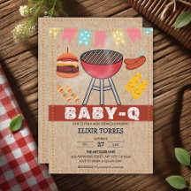 Artesanato Baby Q Grill Chá de fraldas