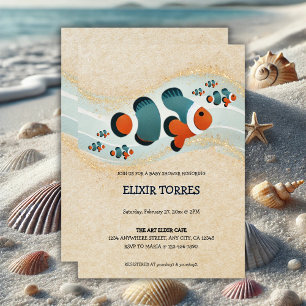 Convites Artesanato De  De Flor De Peixe Nemo Chá de fralda