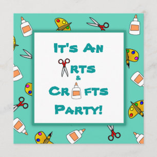 Convites Artesanatos e Artes Teais Festa de aniversário In