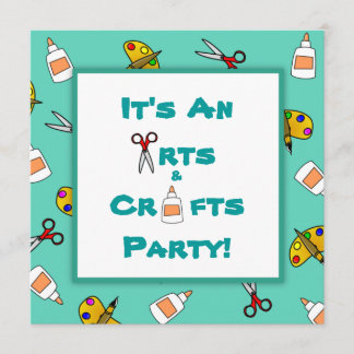 Convites Artesanatos e Artes Teais Festa de aniversário Inf