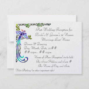 Convites Artesão Peacocks (Recepção de casamento Metálica)