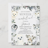Ártico Animal Winter Onederland Primeiro Aniversár