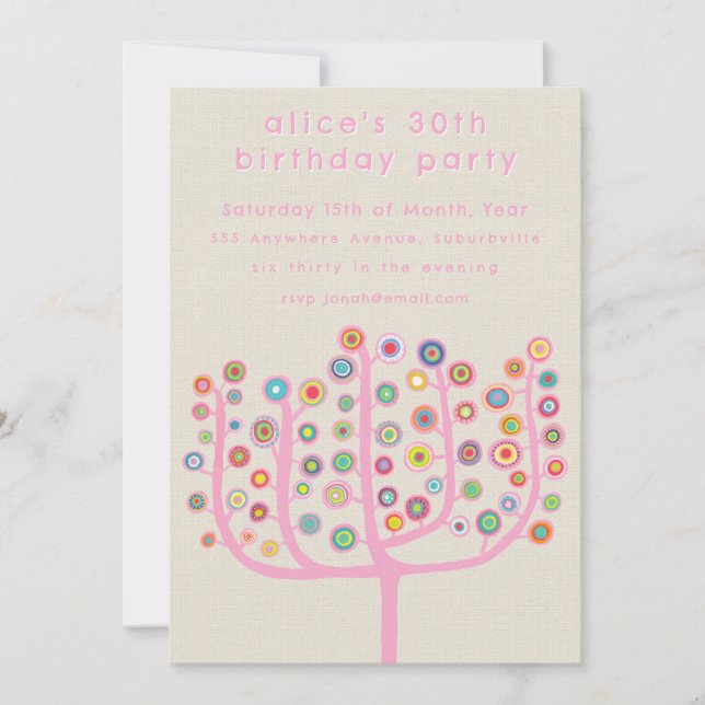 Convites Artist Unique Abstract Tree Painting (Frente)