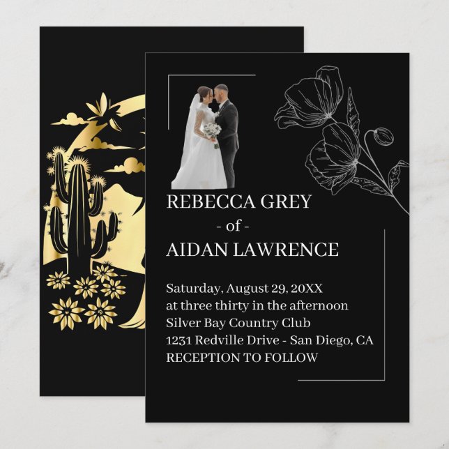 Convites Artistic Black White Photo 2026  (Frente/Verso)