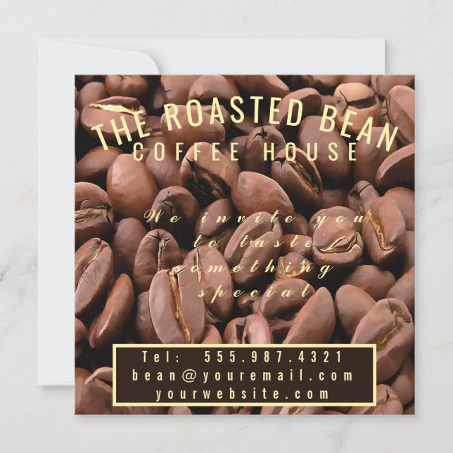 Convites Artistic Roasted Coffee Beans Business Card (Frente)