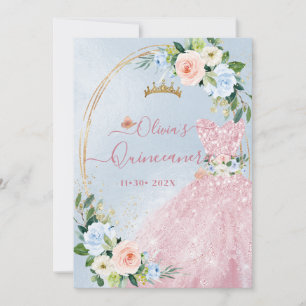 Convites ArtsApp H2 Blush Blue Roses Deslumbrante Quinceane
