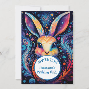 Convites Artsy Bunny Colorful