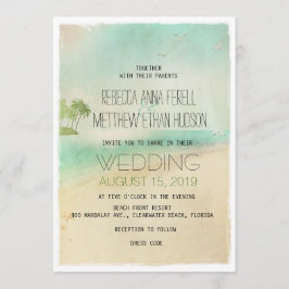 Convites Artsy Retro Vintage Peaceful Beach Wedites