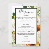 Artsy Sunflower Menu - Branco