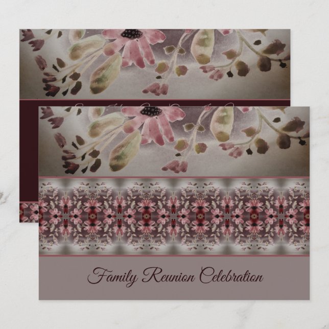 Convites Artsy Watercolor Floral (Frente/Verso)