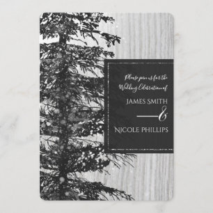 Convites Árvore Alta Nevada Floresta Rústica Casamento de I