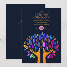 Convites Árvore arco-íris CASAIS de vida Marinho de eventos