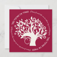 Árvore da Vida Casamento Judaico Hebraico Vermelho