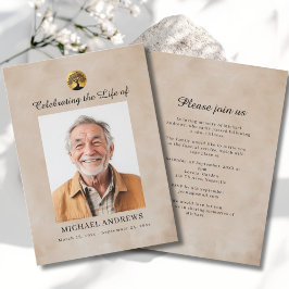 Convites Árvore da Vida - Celebração da Foto Funeral de Vid