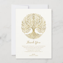 Árvore da Vida Creme & Dourado Celta Obrigado