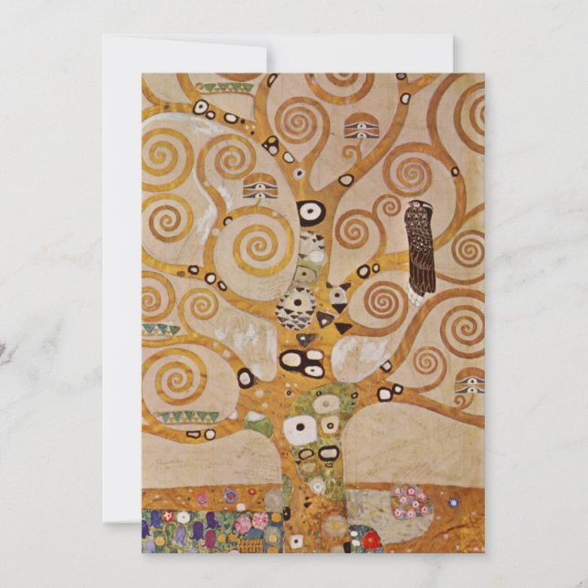 Convites Árvore da vida de Gustav Klimt, Stylized Art Nouve (Frente)