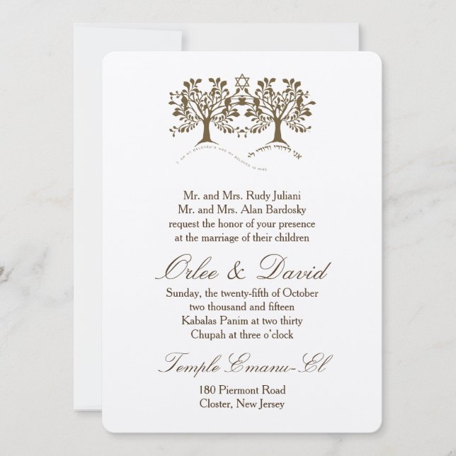 Convites Árvore da Vida + Estrela de David (Frente)
