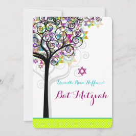 Convites Árvore da vida PixDezines Bat Mitzvah/ plano de fu