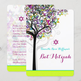 Convites Árvore da vida PixDezines Bat Mitzvah/ plano de fu