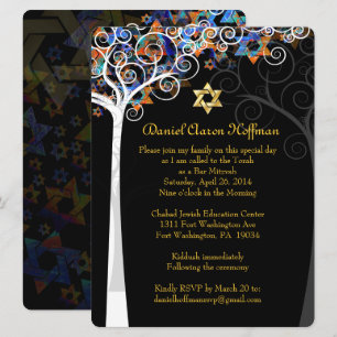 Convites Árvore da vida PixDezines mitzvah/ fundo DIY