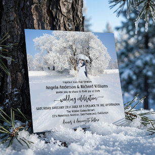 Convites Árvore de Casamento de Inverno em Belas Artes