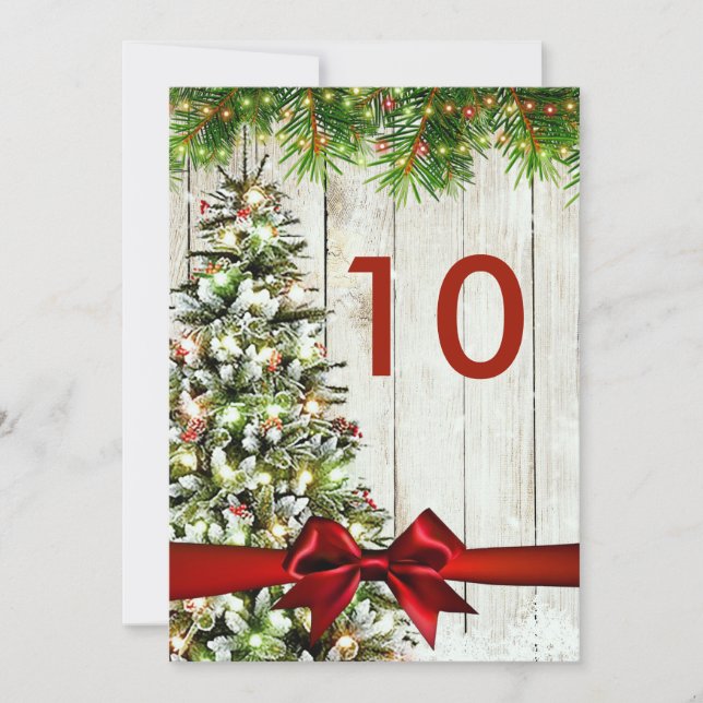 Convites Árvore de Casamento de Natal, Luzes e Símbolo de M (Frente)