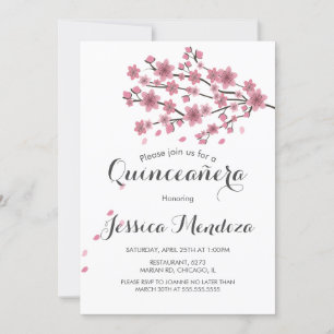 Convites Árvore de Cerejeira Quinceañera Doce 16