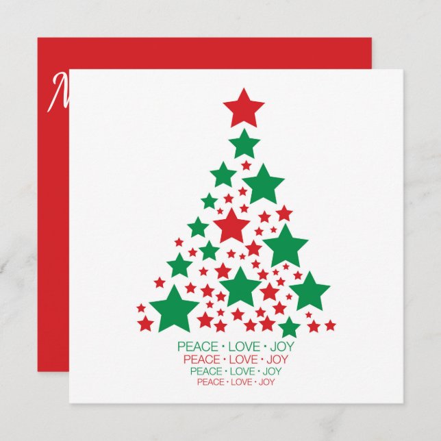 Convites Árvore de estrelas elegante (Frente/Verso)