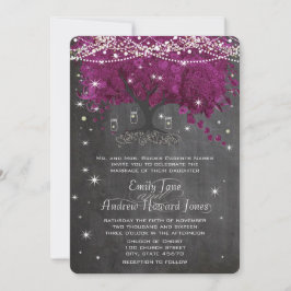 Convites Árvore de Folha de Coração de Chalkboard Mason Jar