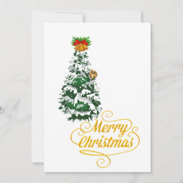 Convites Árvore de Natal Alegre Aquarela Personalizada