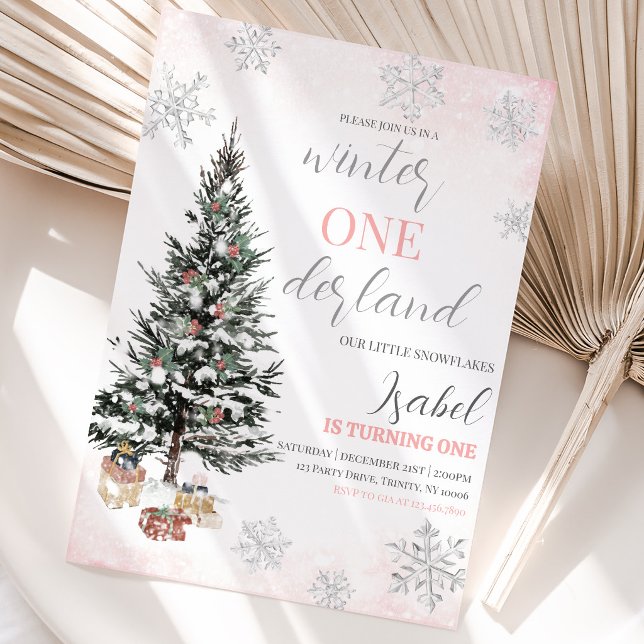 Convites Árvore de Natal Aniversário Winter Onderland (Criador carregado)