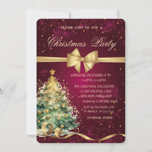 Convites Árvore de Natal Arco Dourado Festa de Natal