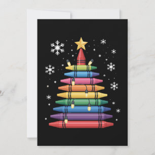 Convites Árvore de Natal Arte com Giz de Cera Professor Esc