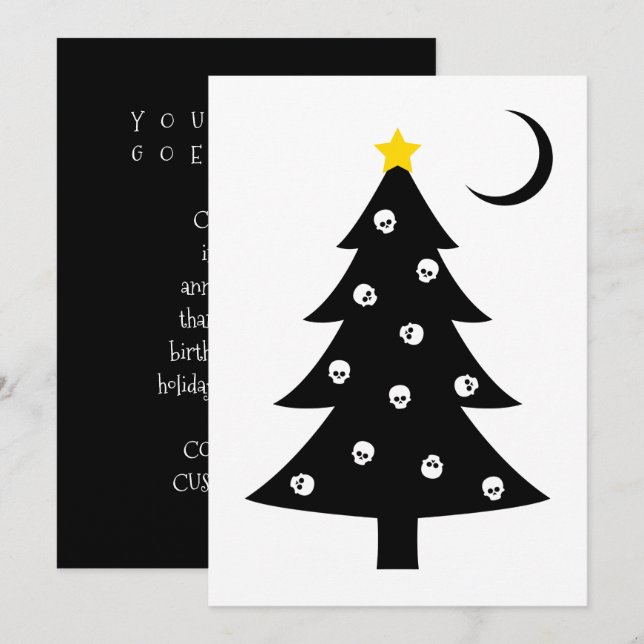 Convites Árvore de Natal assustadora (Frente/Verso)