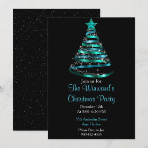 Convites Árvore de Natal Azul Teal