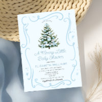 Árvore de Natal Azul Um Alegre Churrinho de Bebê