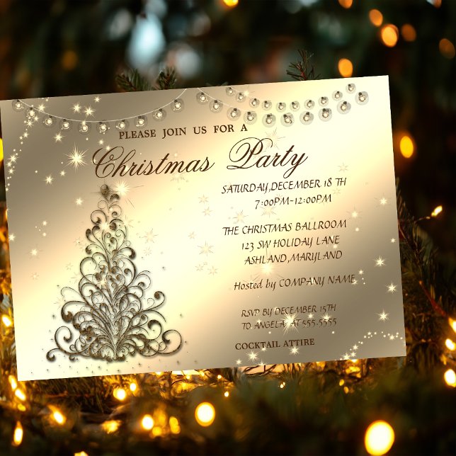 Convites Árvore de Natal, Brilhante, Festa de Natal Corpora (Criador carregado)