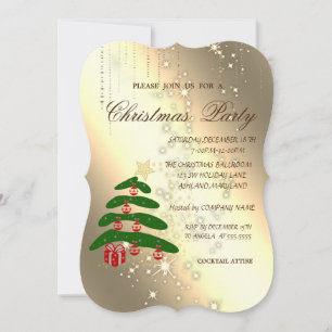 Convites Árvore de Natal, Brilho,,Festa de Natal Corporativ