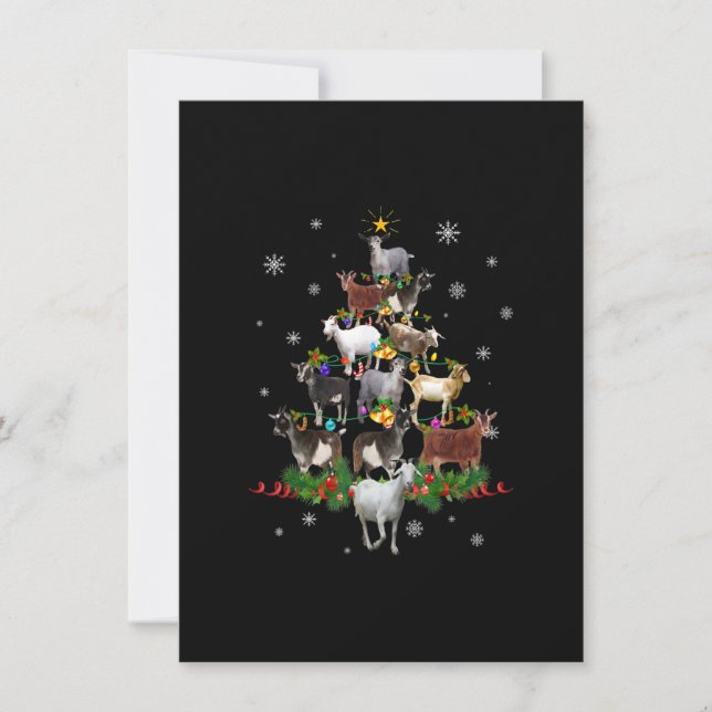 Convites Árvore de Natal Cabra Neve Cabra Natal (Frente)