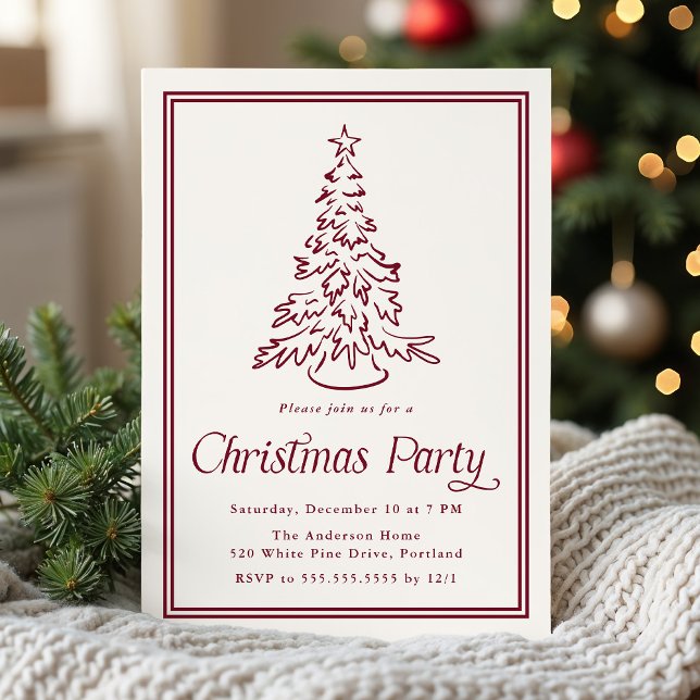 Convites Árvore de Natal Clássica de Festa de Fronteira de  (Criador carregado)