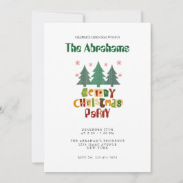 Convites Árvore de Natal Colorida da Família Feliz Natal